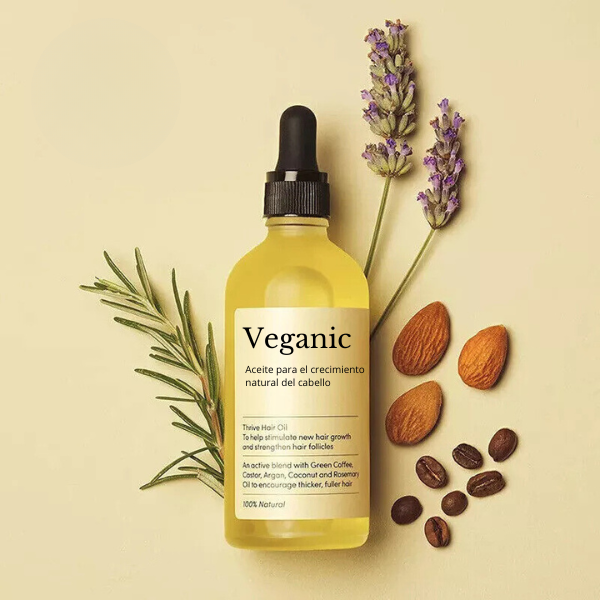 Aceite Natural Vegano Para Crecimiento del Cabello