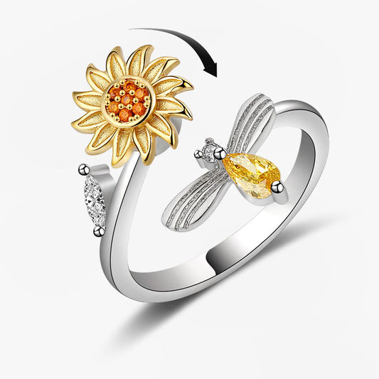 Anillo Girasol con Abeja