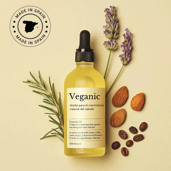 Aceite Natural Vegano Para Crecimiento del Cabello